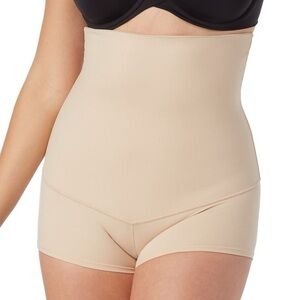 NWT Maidenform Tummy Solutions Boy Shorts Beige Latte Neutral Shapewear 2XL